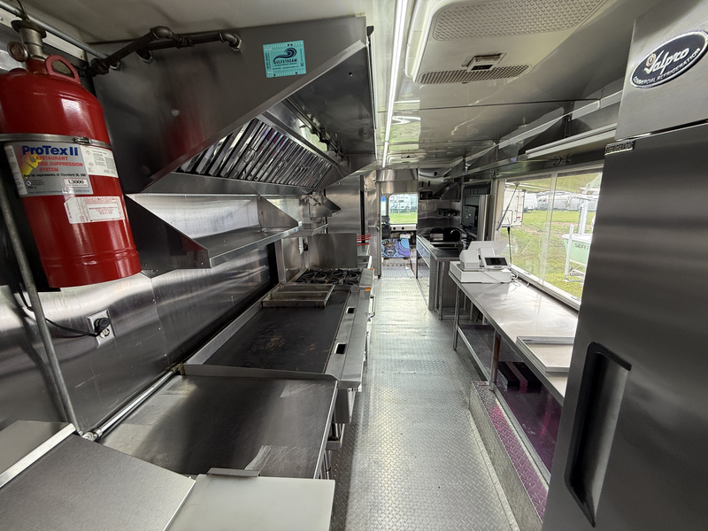 Rear view of inside Food Truck View from back of truck